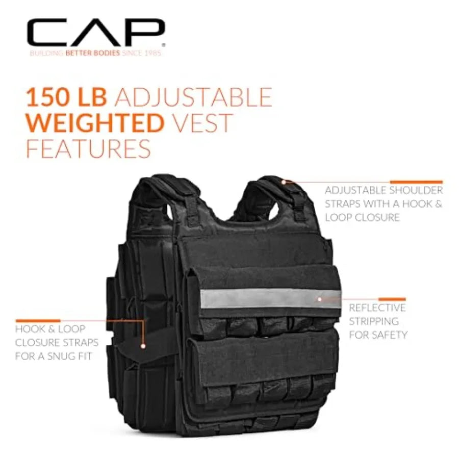 SHXI Adjustable Weighted Vest 20-150 Lbs Removable Iron Weights