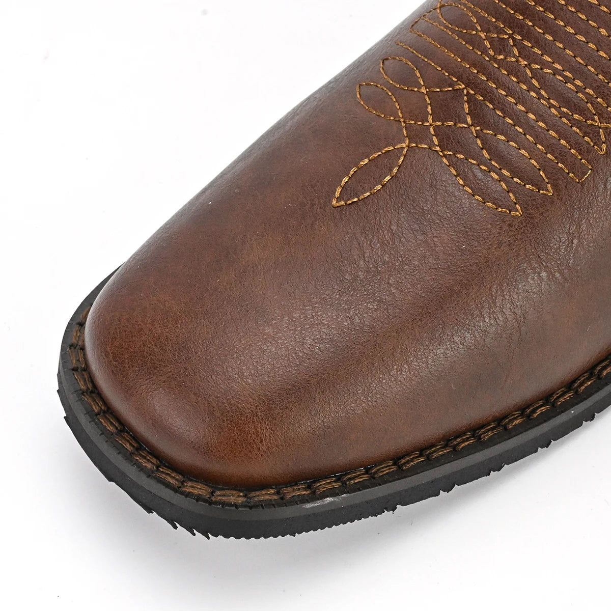 Men Western Cowboy Boots Slip On Durable Embroidered Design