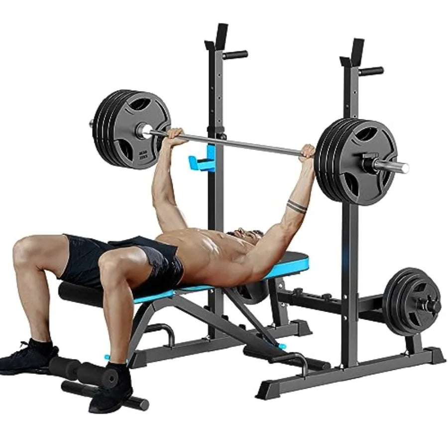 SHXI Adjustable Weight Bench With Squat Rack For Home Gym