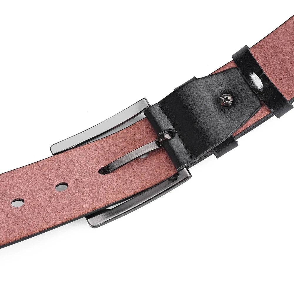 Mens Genuine Leather Belt Buckle Casual Business Cowboy Waistband