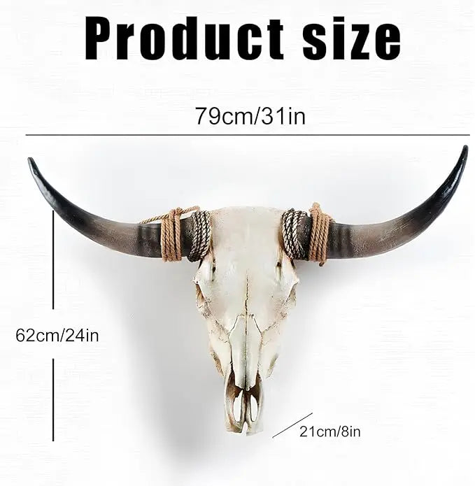Bull Skull Wall Decor Resin Rustic Western Wall Art
