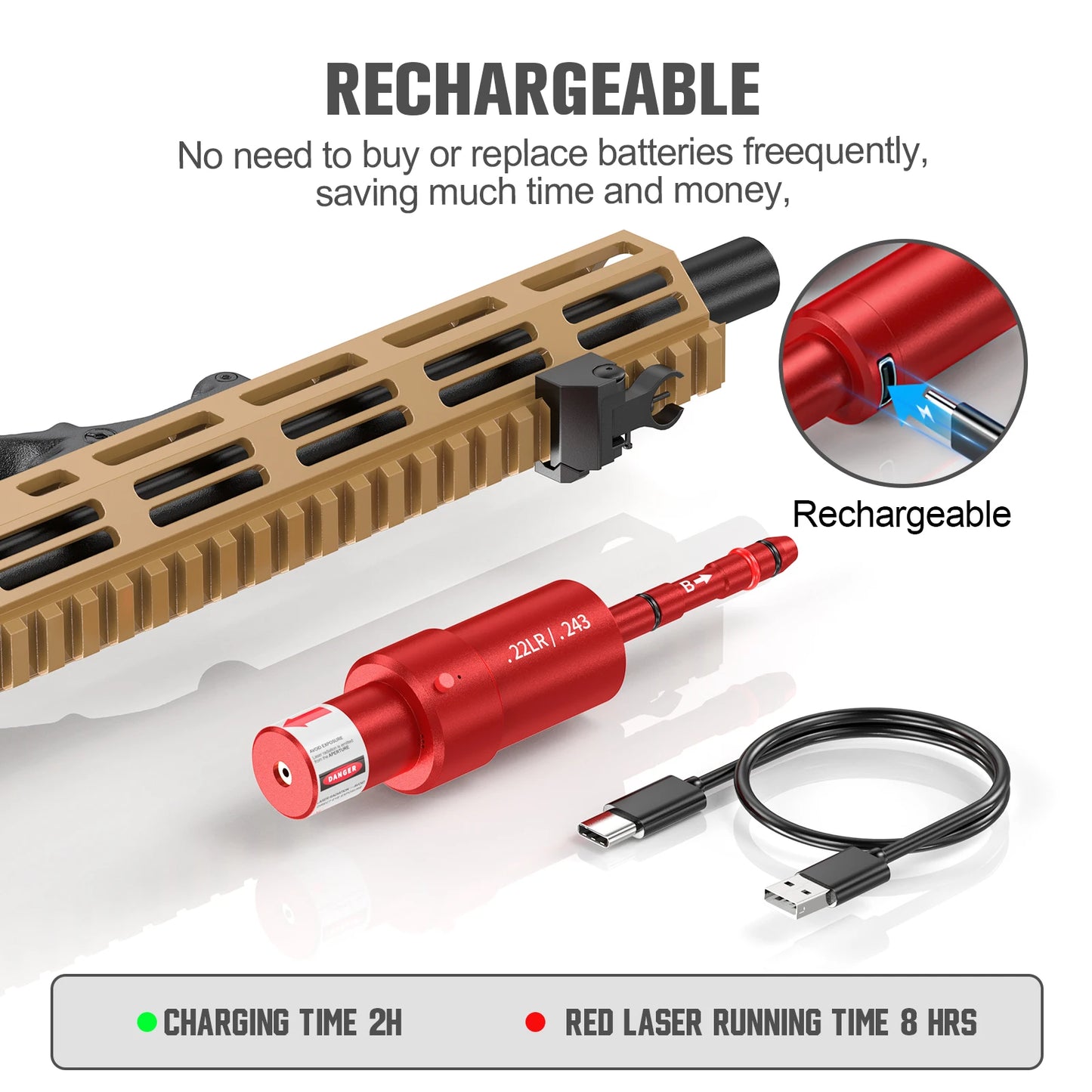 22LR Multifunctional Magnetic Red Green Light Trainer Dual Purpose