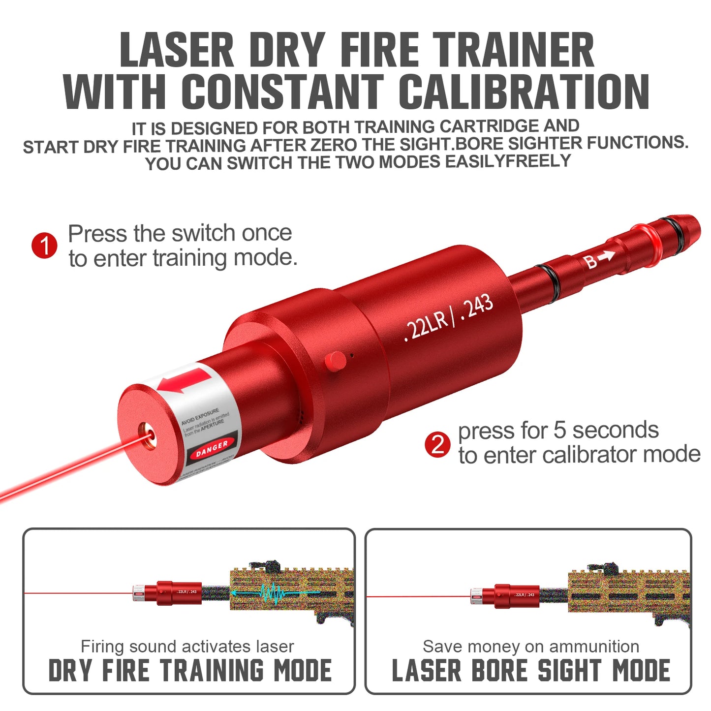 22LR Multifunctional Magnetic Red Green Light Trainer Dual Purpose