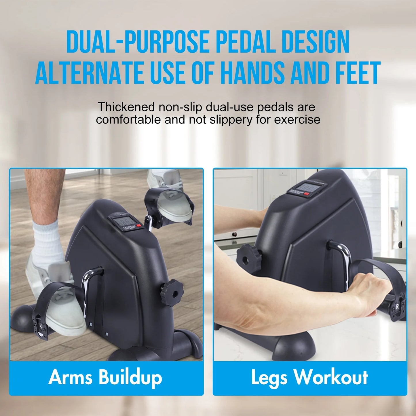 Stepper Exercise Bike With LCD Screen Pedal Exerciser For Home