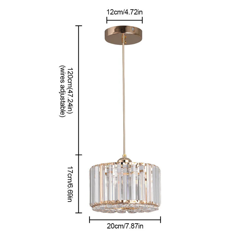 GreeLustr Modern Pendant Light Luxury Crystal Chandelier Ceiling Lamp