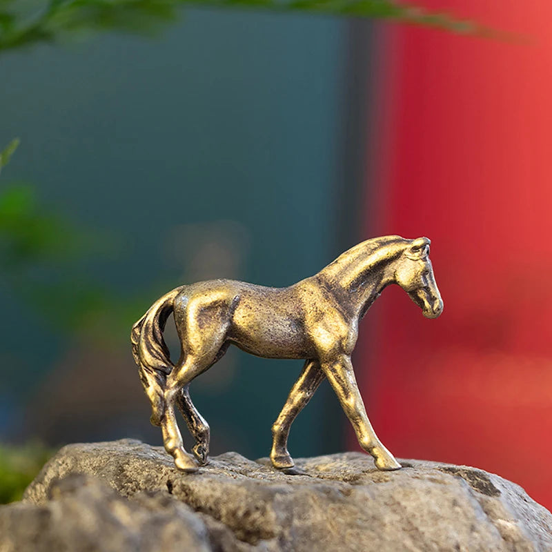 Pottery Horse Figurine Feng Shui Desktop Ornament Statue