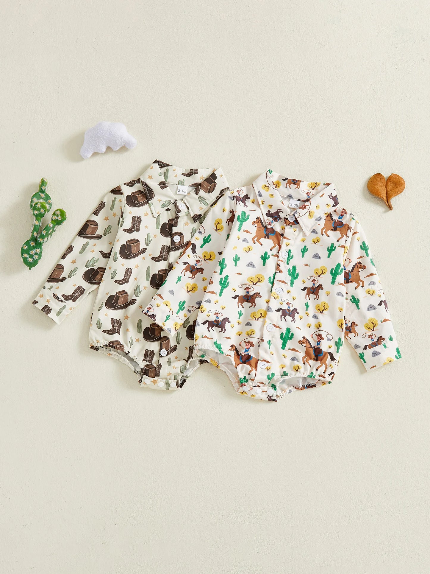 Toddler Boy Plaid Long Sleeve Romper With Animal Print Collar