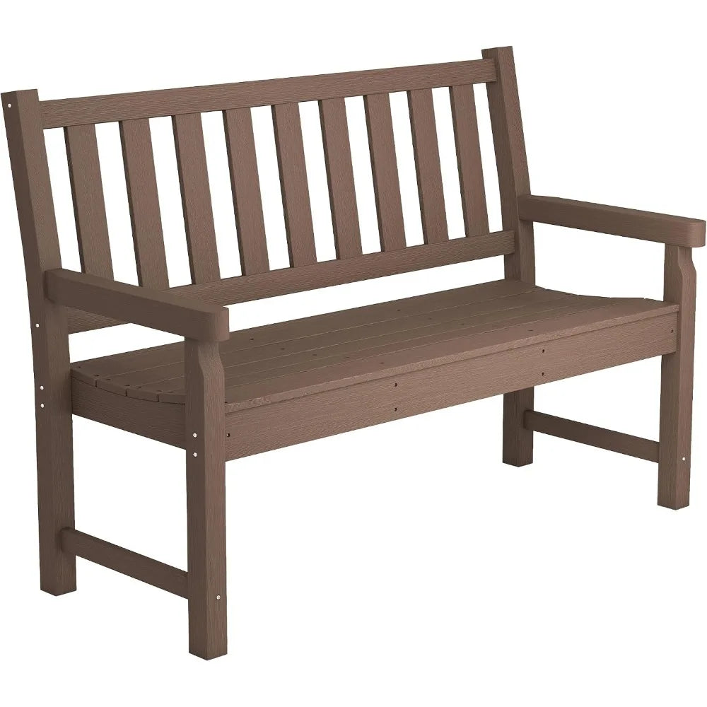 All Weather HDPE Garden Bench For Two With 528 Lbs Capacity