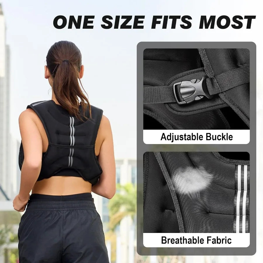 LISM Weighted Vest 8lb For Men Women Reflective Stripe Workout