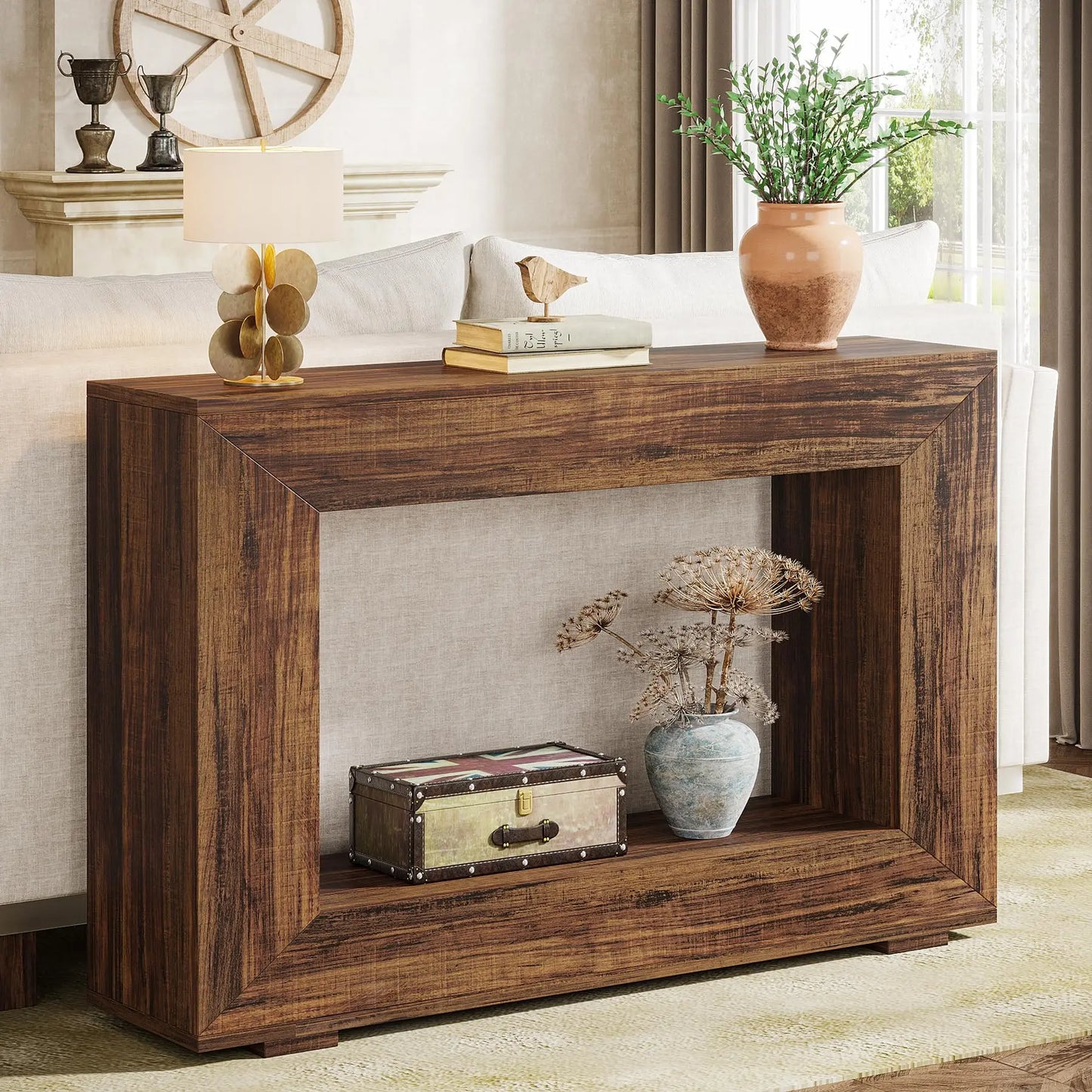 Tribesigns Farmhouse Console Table With Storage For Entryway Living Room
