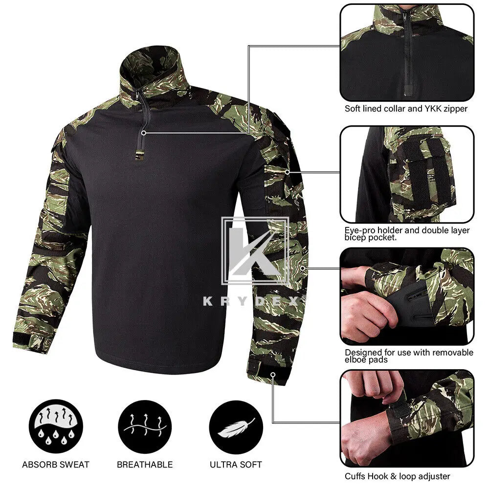 KRYDEX Tiger Stripe Camo Combat Uniform Shirt and Pants Kit
