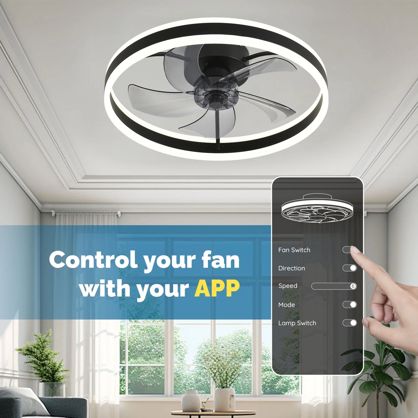 Orison Ceiling Fan With Remote Control Low Profile LED