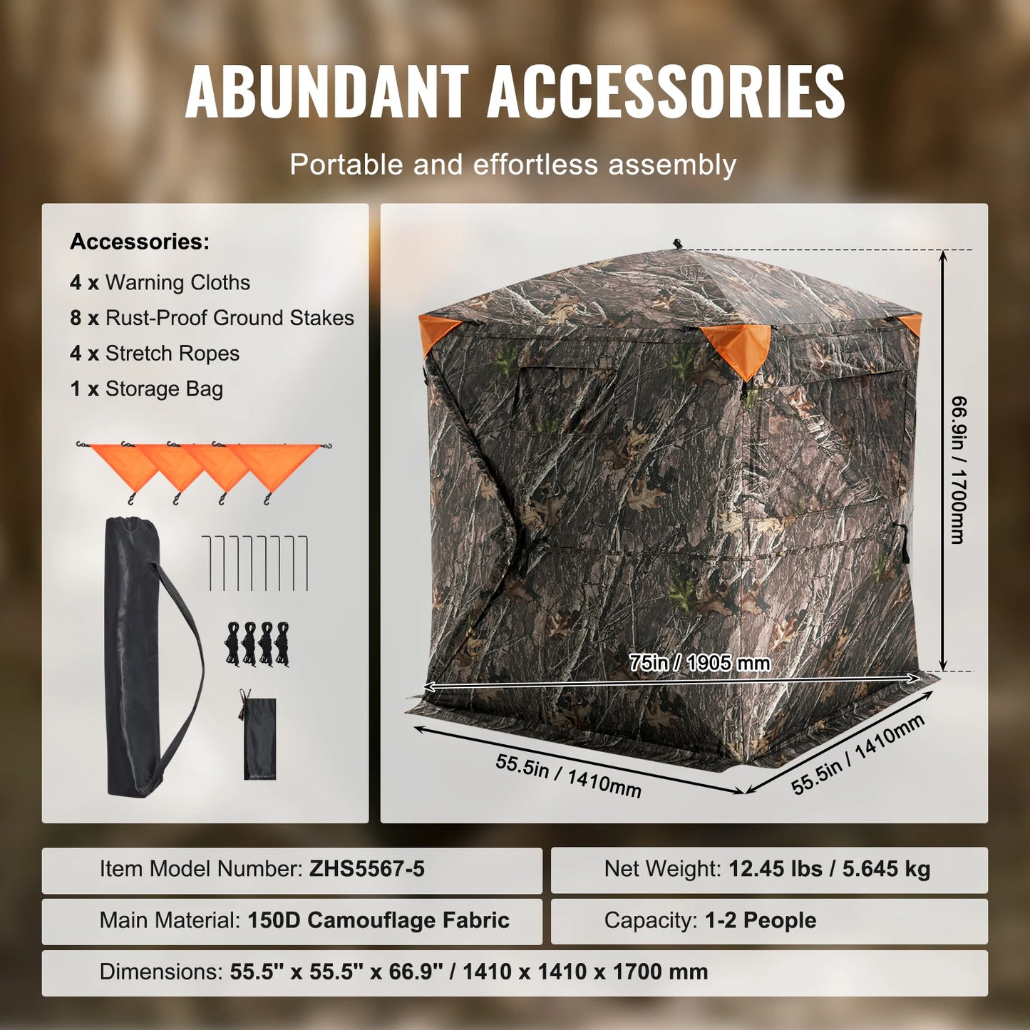 SucceBuy 270 Degree See Through Hunting Blind for Three People