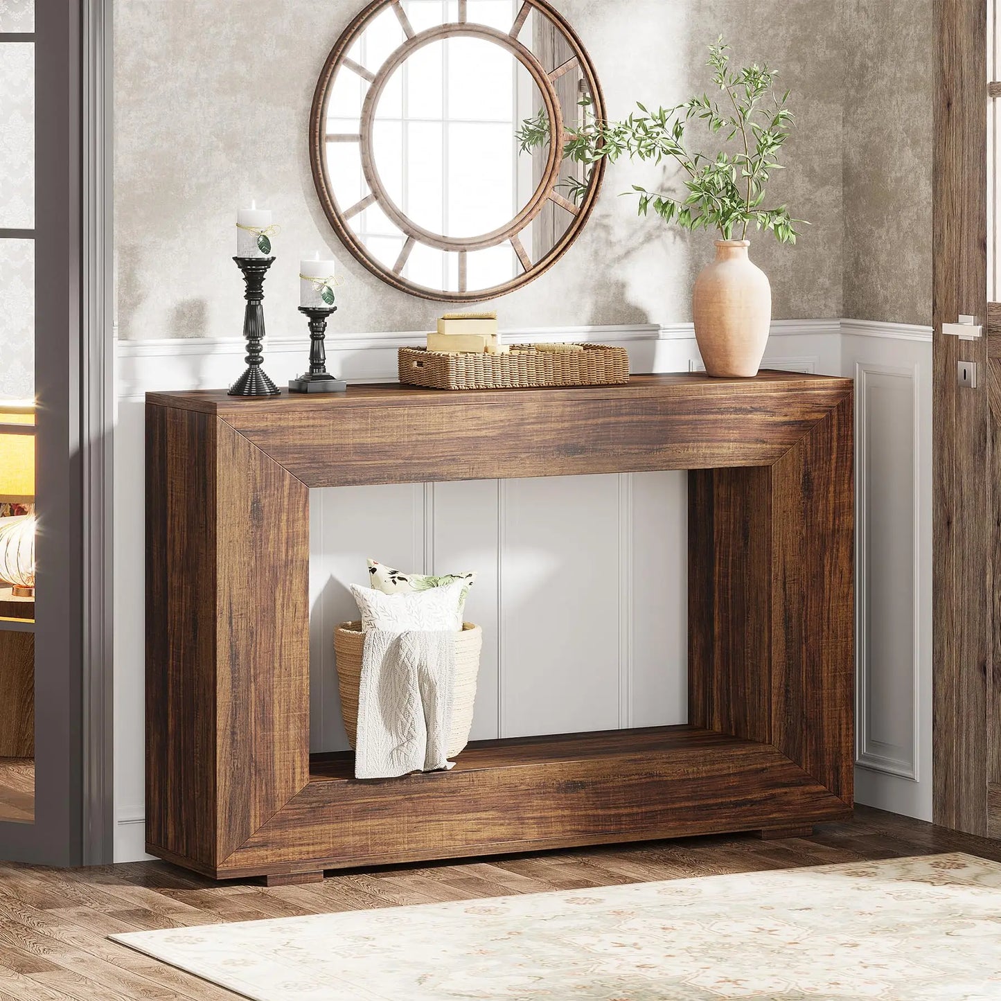 Tribesigns Farmhouse Console Table With Storage For Entryway Living Room