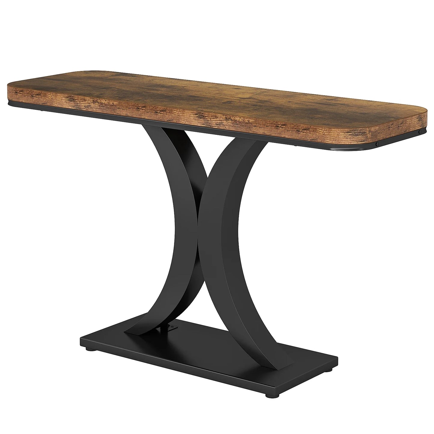 Tribesigns Industrial Rustic Console Table With Geometric Iron Base For Hallway