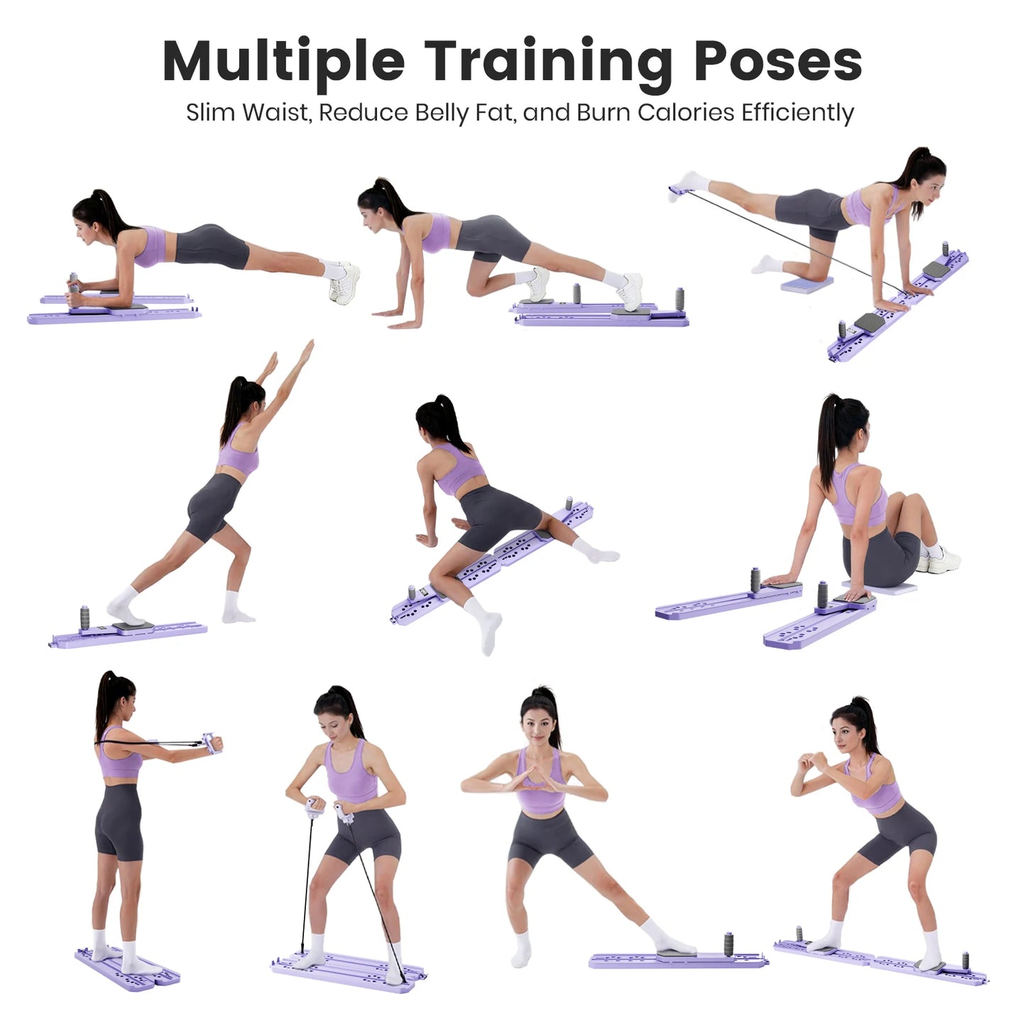 Portable Pilates Board Push Up Ski Balance Board Core Timer