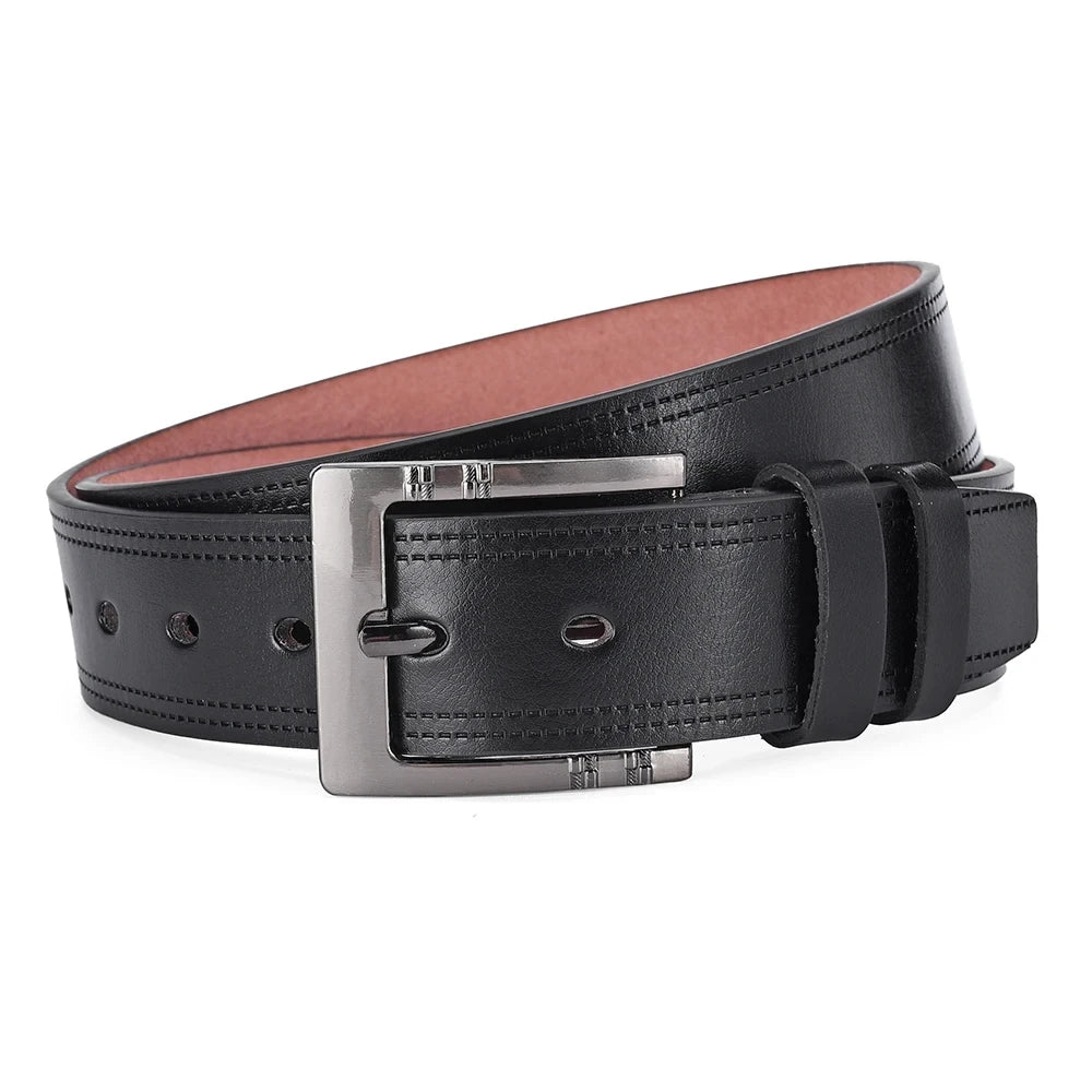 Mens Genuine Leather Belt Buckle Casual Business Cowboy Waistband