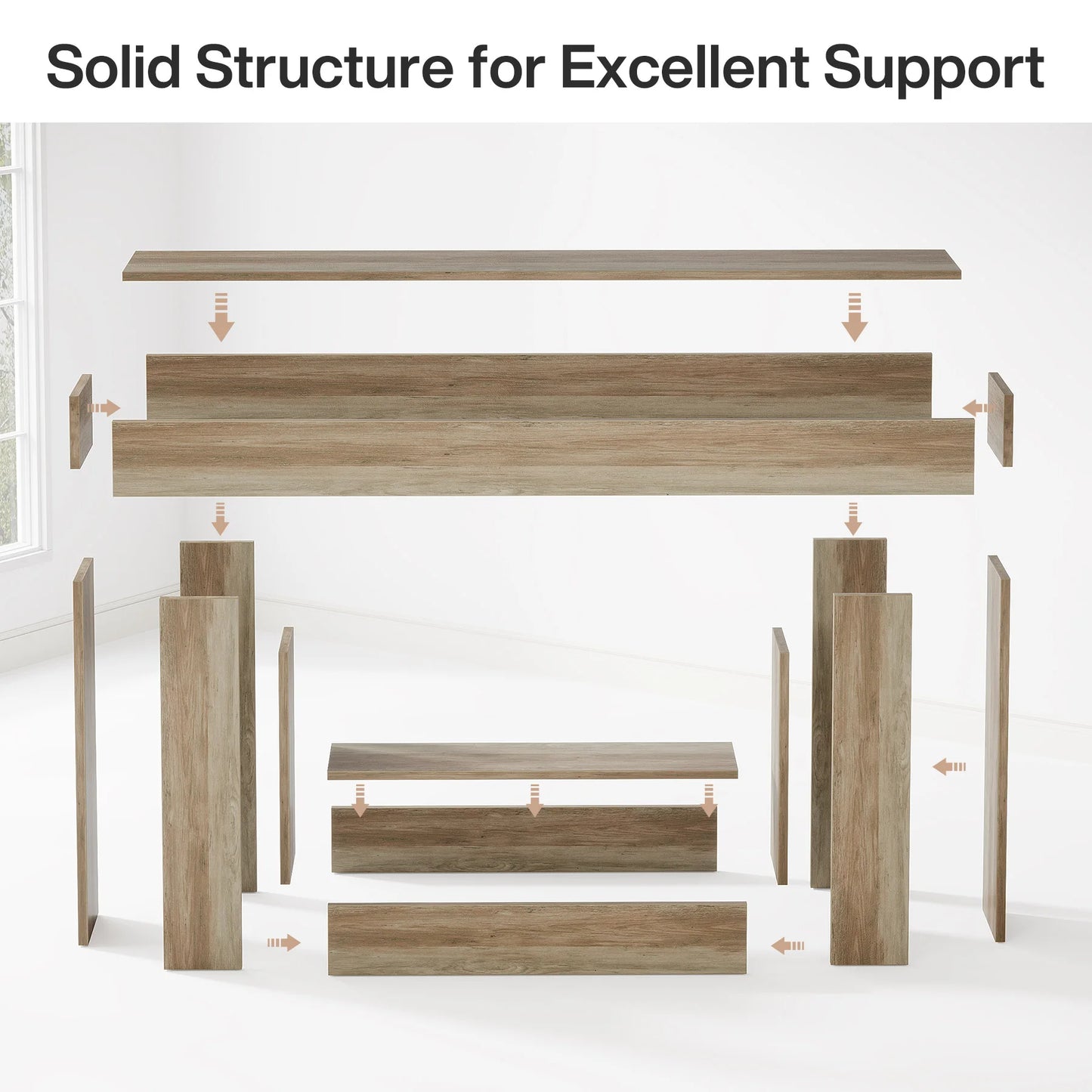 Tribesigns Farmhouse 2-Tier Entryway Console Table With U-Shaped Base