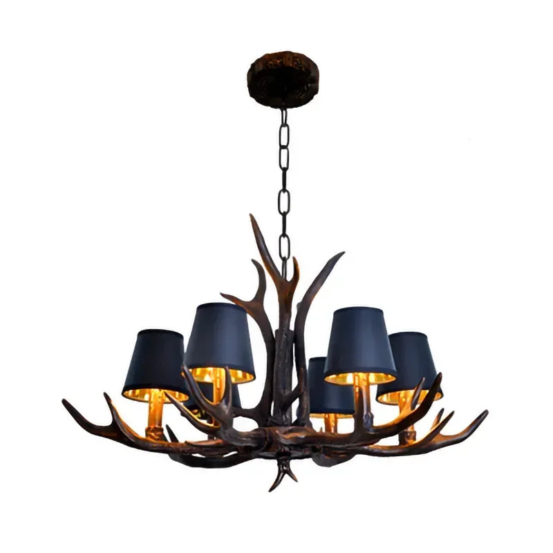 Deer Antler Lamp With Lampshade Resin Indoor Home Decor