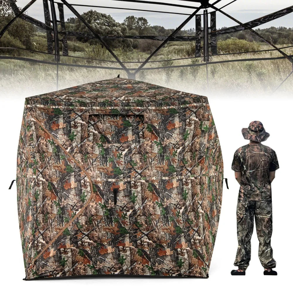 Camouflage Hunting Blind For 3-4 People With 270 Degree View