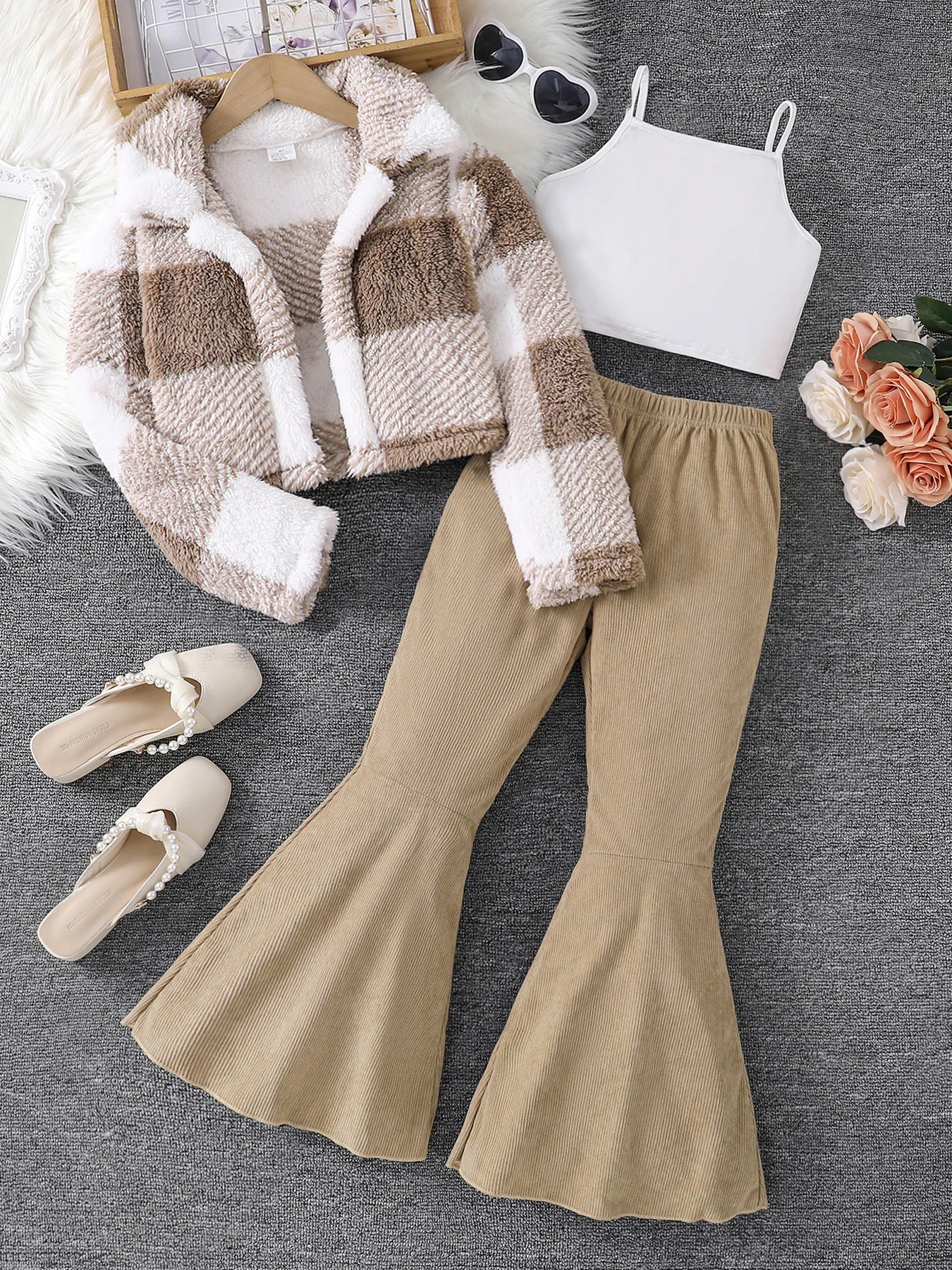 Other Girls 3-Piece Autumn Winter Down Jacket Vest Pants Set
