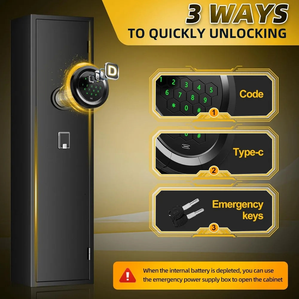 Rifle And Pistols Gun Safe With Dual Alarm Electronic Lock And Removable Racks