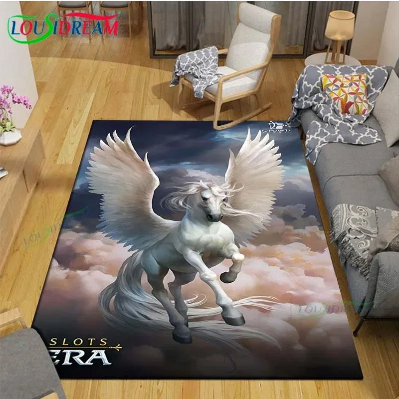 3D Horse Painting Carpet Anti Slip Living Room Rug