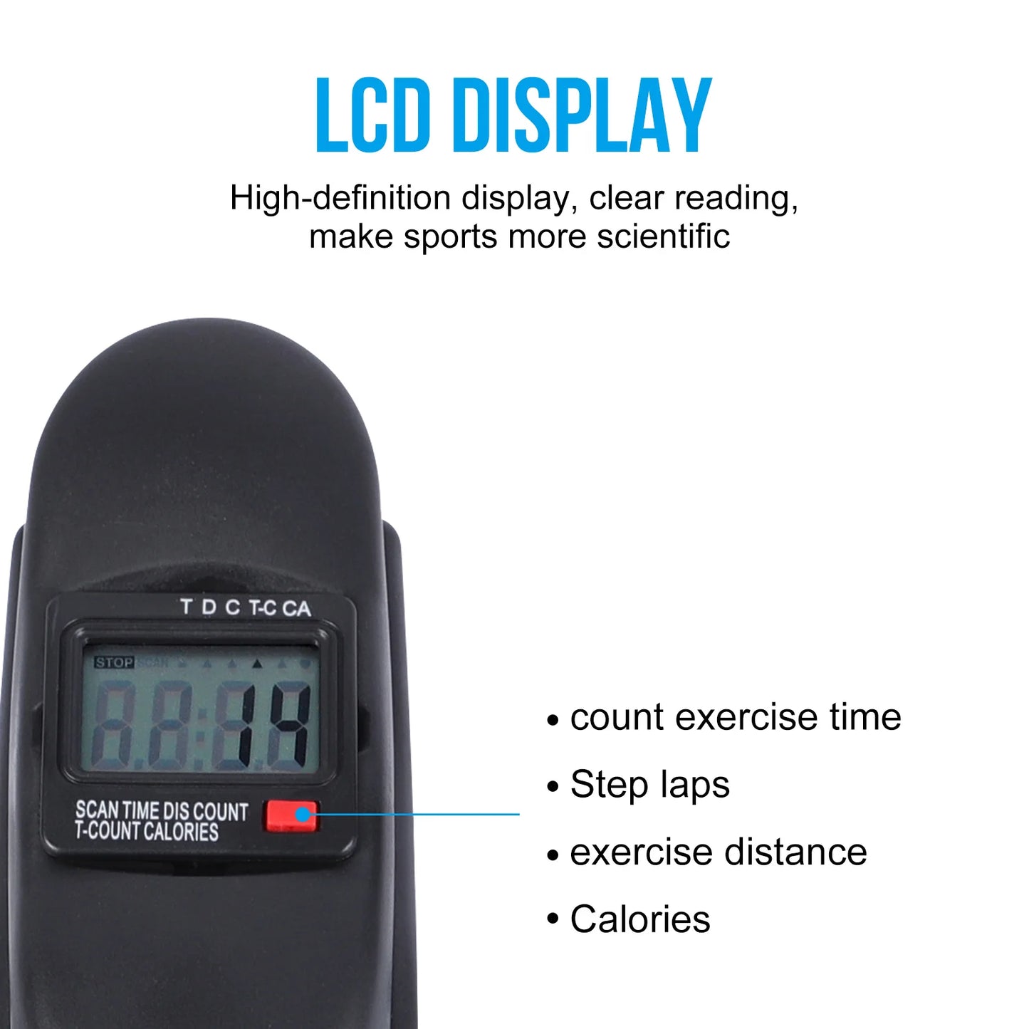Stepper Exercise Bike With LCD Screen Pedal Exerciser For Home