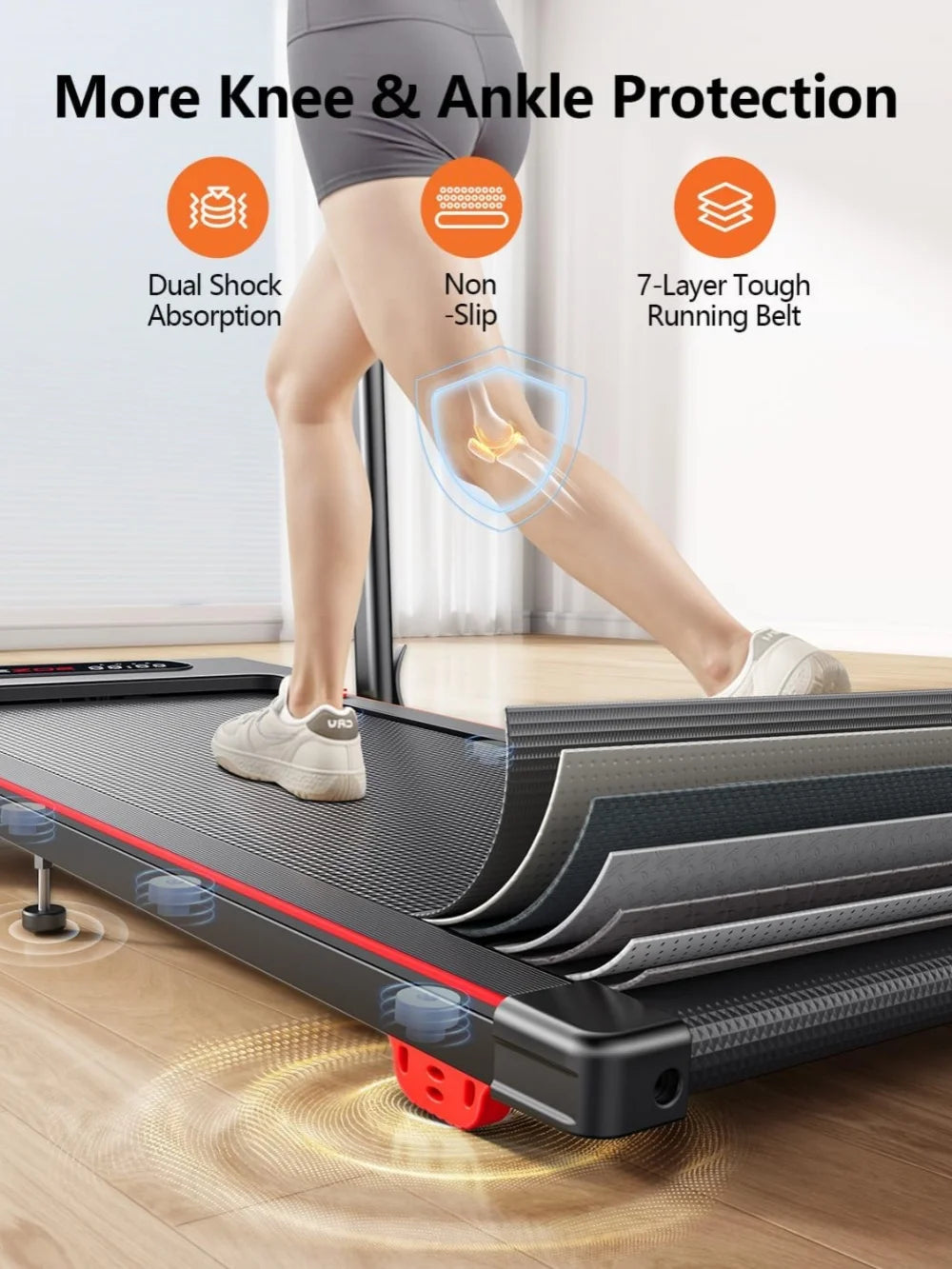Driving Walking Pad With Bracket Silent Treadmill For Home