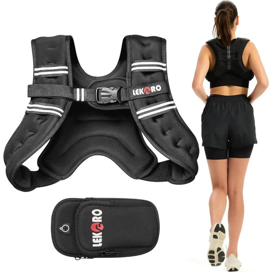 LISM Weighted Vest 8lb For Men Women Reflective Stripe Workout