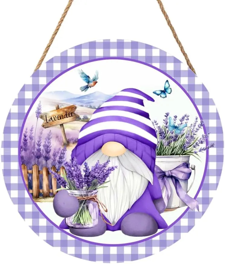 Spring Flowers Hummingbird Round Wooden Sign for Farmhouse Decor