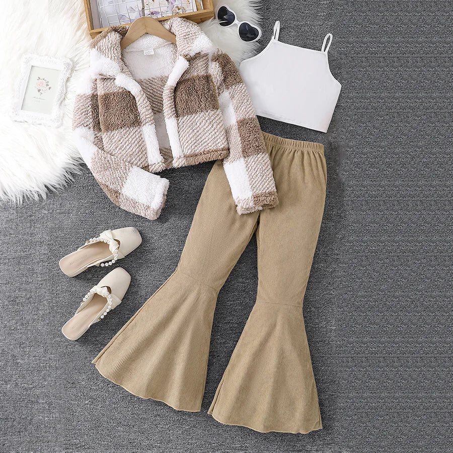Other Girls 3-Piece Autumn Winter Down Jacket Vest Pants Set