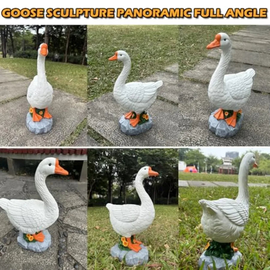 SHXI Resin Goose Statue For Patio Garden Lawn Entryway Outdoor Decor