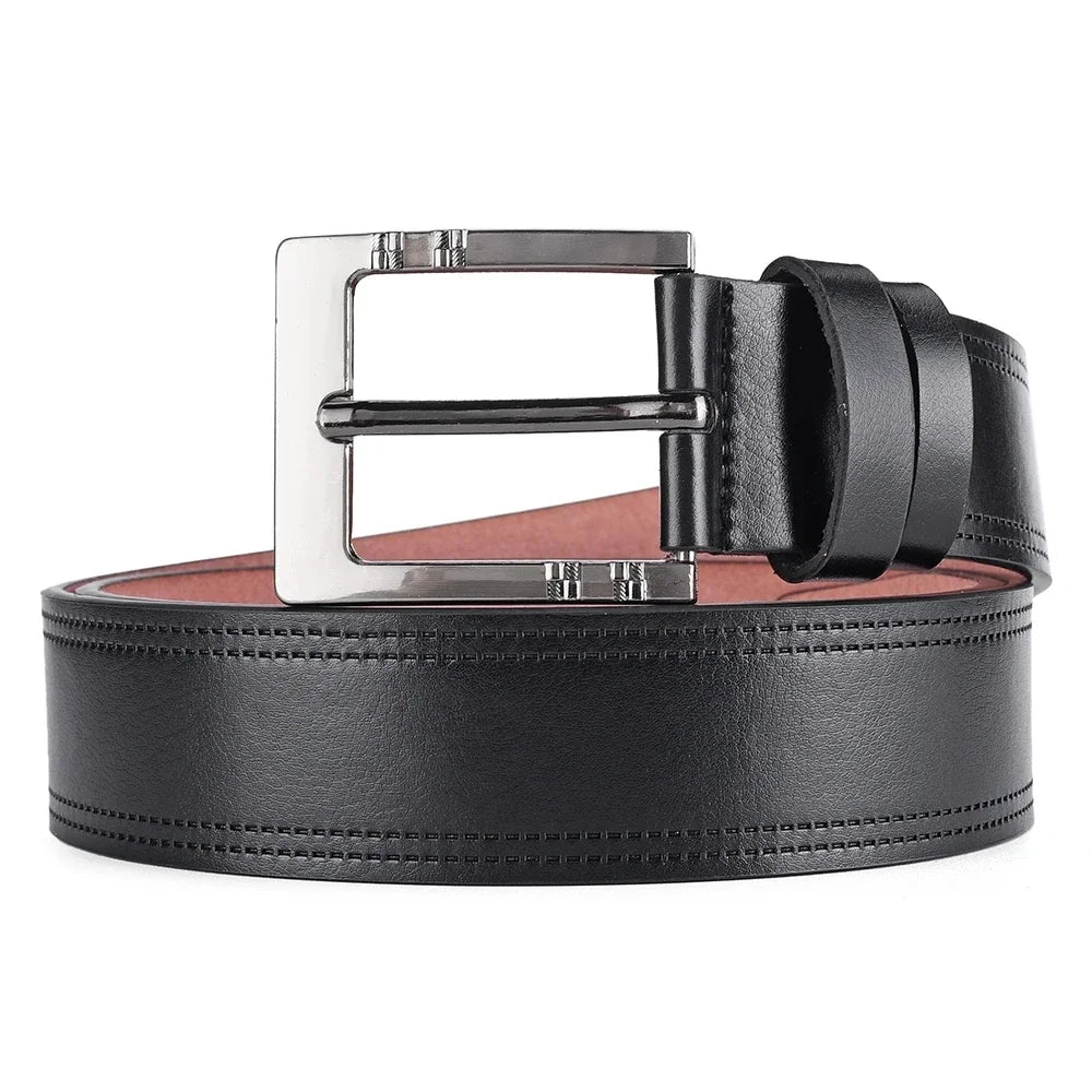 Mens Genuine Leather Belt Buckle Casual Business Cowboy Waistband