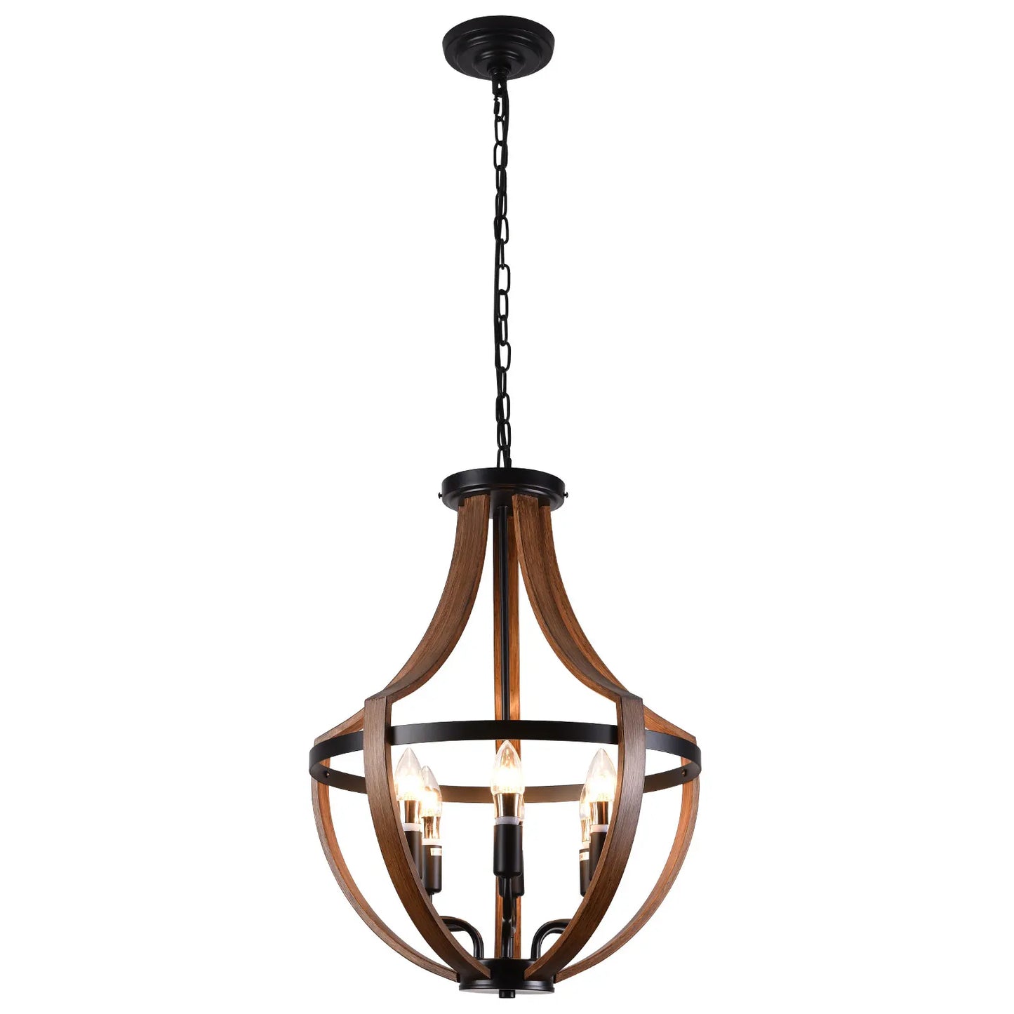 Modern Rustic Wooden Pendant Light Fixture Handmade Natural Wood Kitchen