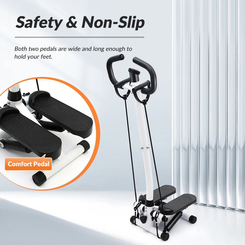 Multifunctional Exercise Stepper Machine With LCD Monitor And Resistance Bands