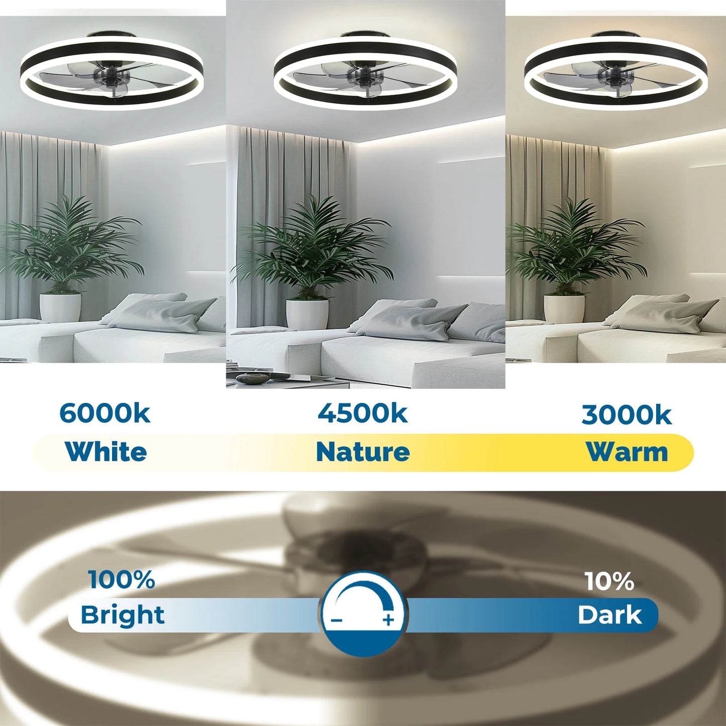 Orison Ceiling Fan With Remote Control Low Profile LED
