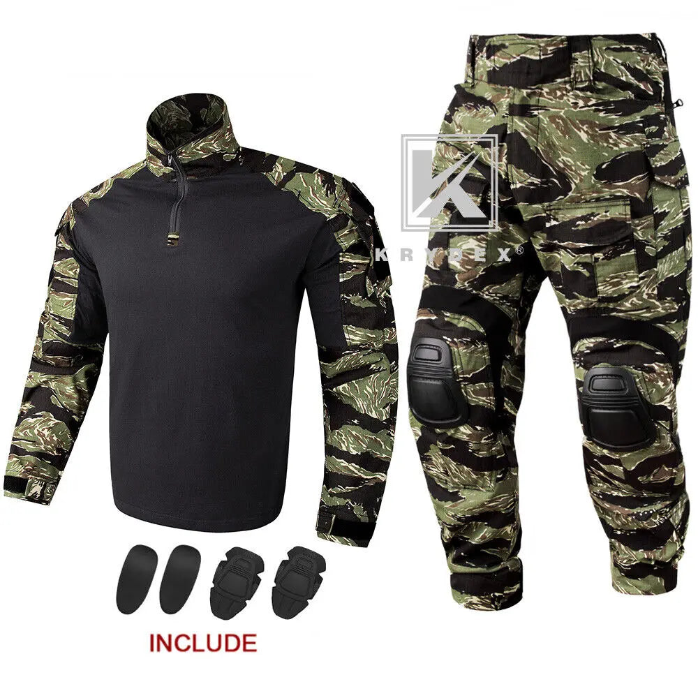 KRYDEX Tiger Stripe Camo Combat Uniform Shirt and Pants Kit