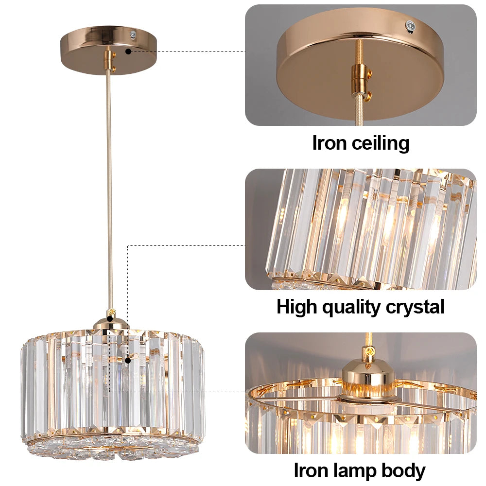 GreeLustr Modern Pendant Light Luxury Crystal Chandelier Ceiling Lamp