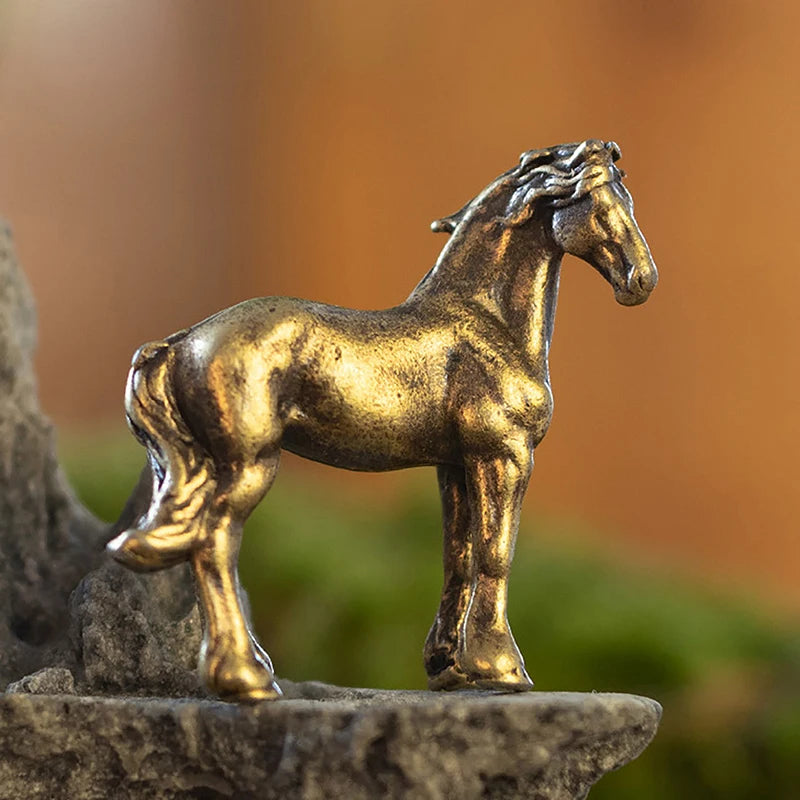 Pottery Horse Figurine Feng Shui Desktop Ornament Statue