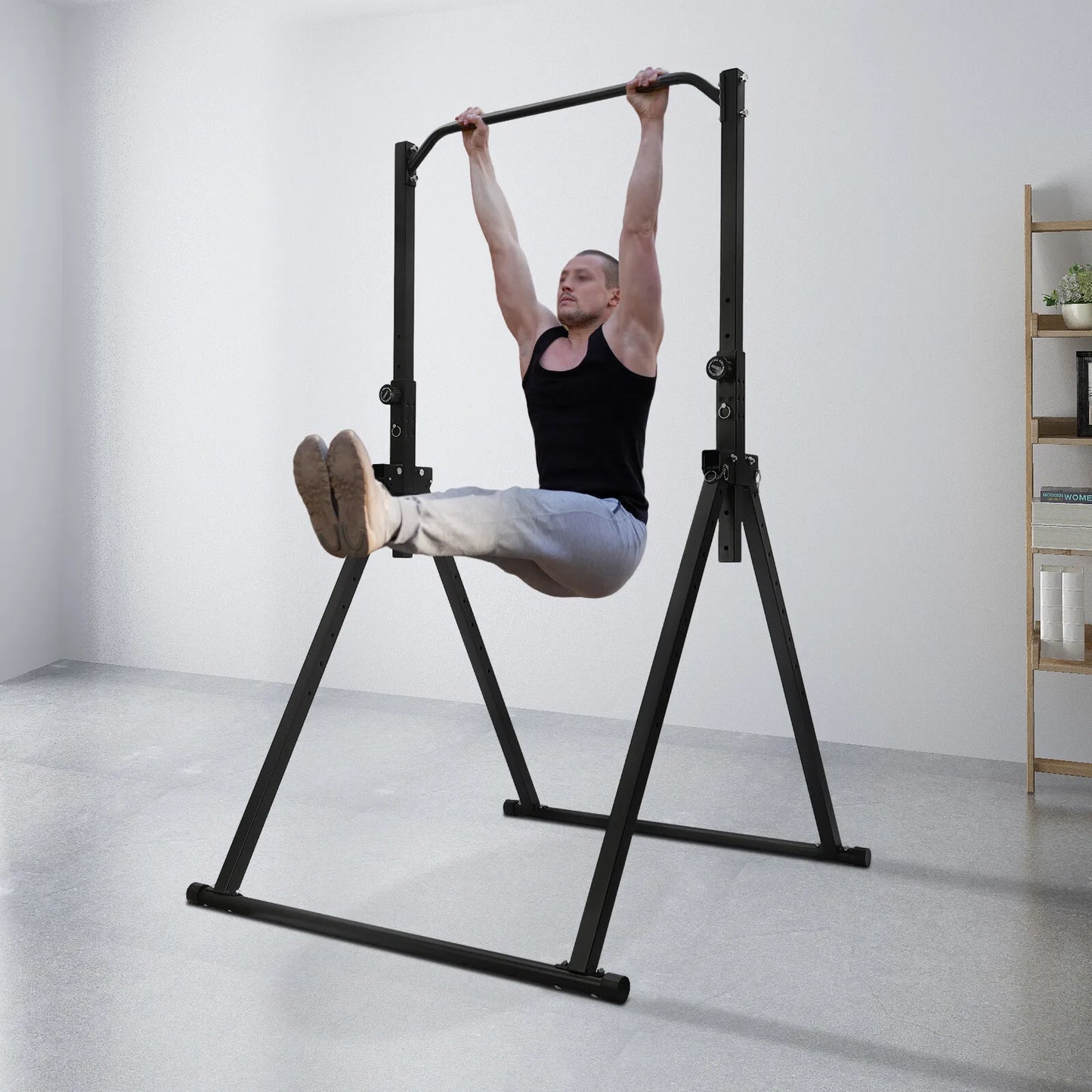 Triangular Pull Up Station Adjustable Height Foldable Home Gym Bar