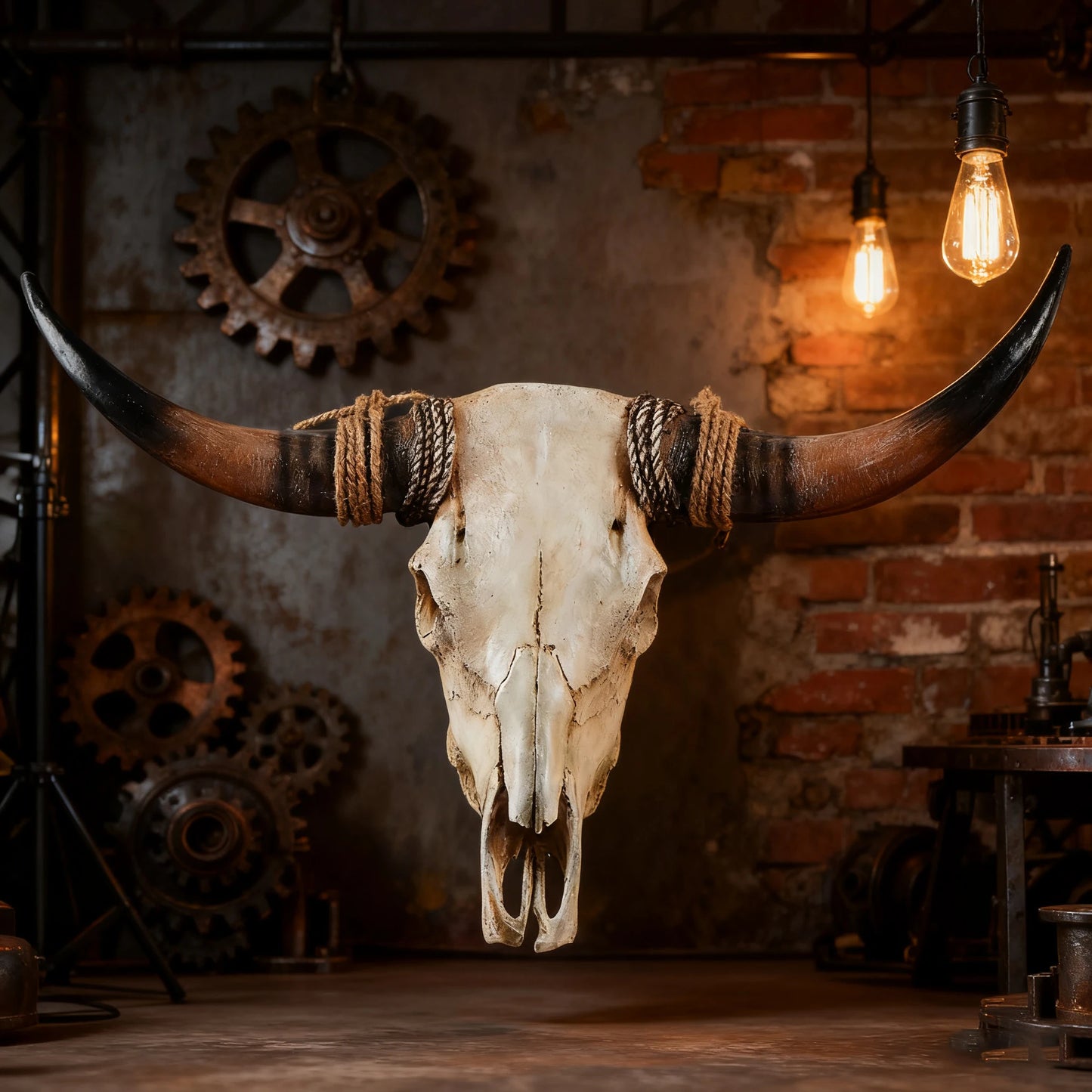 Bull Skull Wall Decor Resin Rustic Western Wall Art