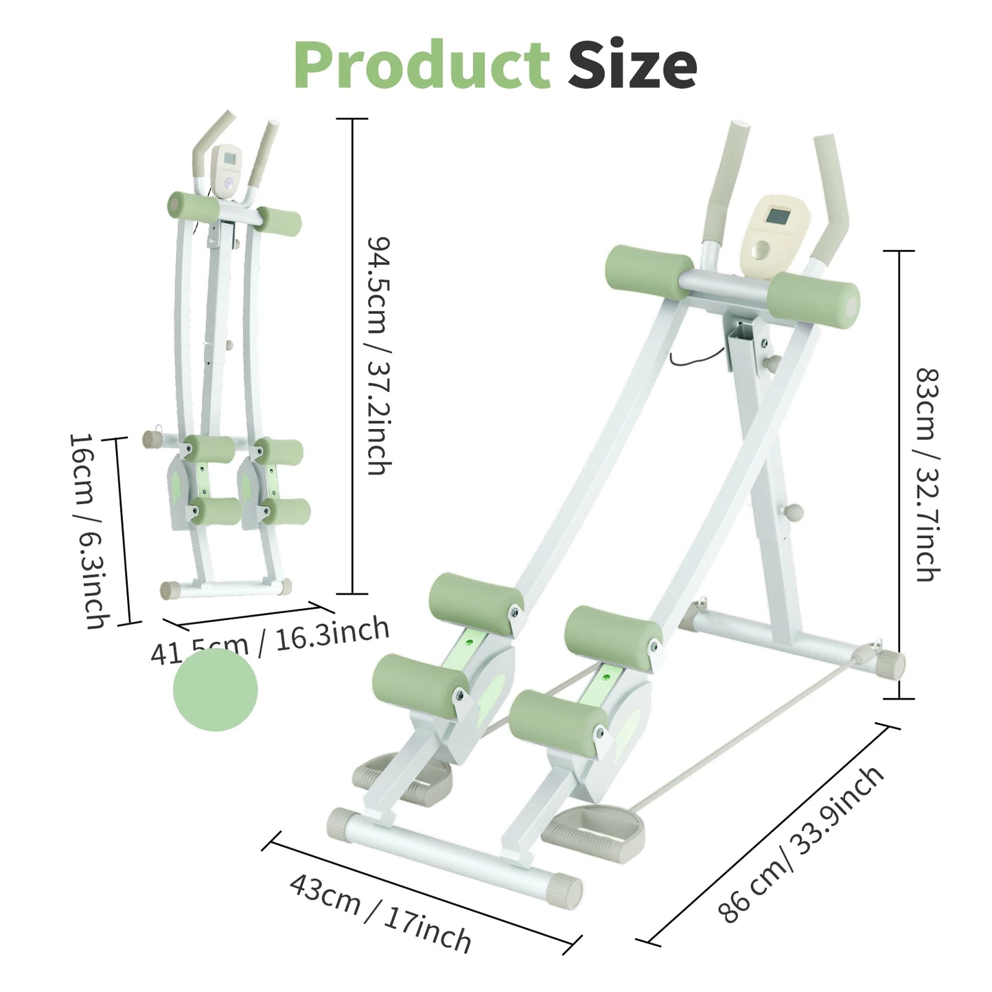 Adjustable Abdominal Curling Exercise Machine Dual Track Foldable Home Gym