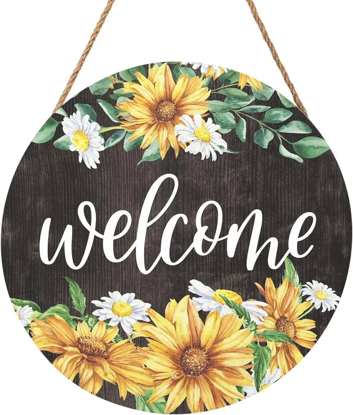 Spring Flowers Hummingbird Round Wooden Sign for Farmhouse Decor