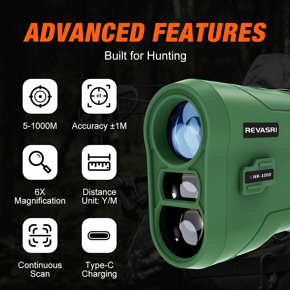 REVASRIE 1000M Multi Function Rangefinder With Speed And Golf Slope