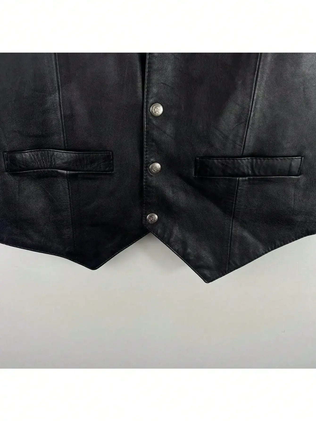 NONECN LisdinoMen Soft Leather Vest For Men Western Biker Attire
