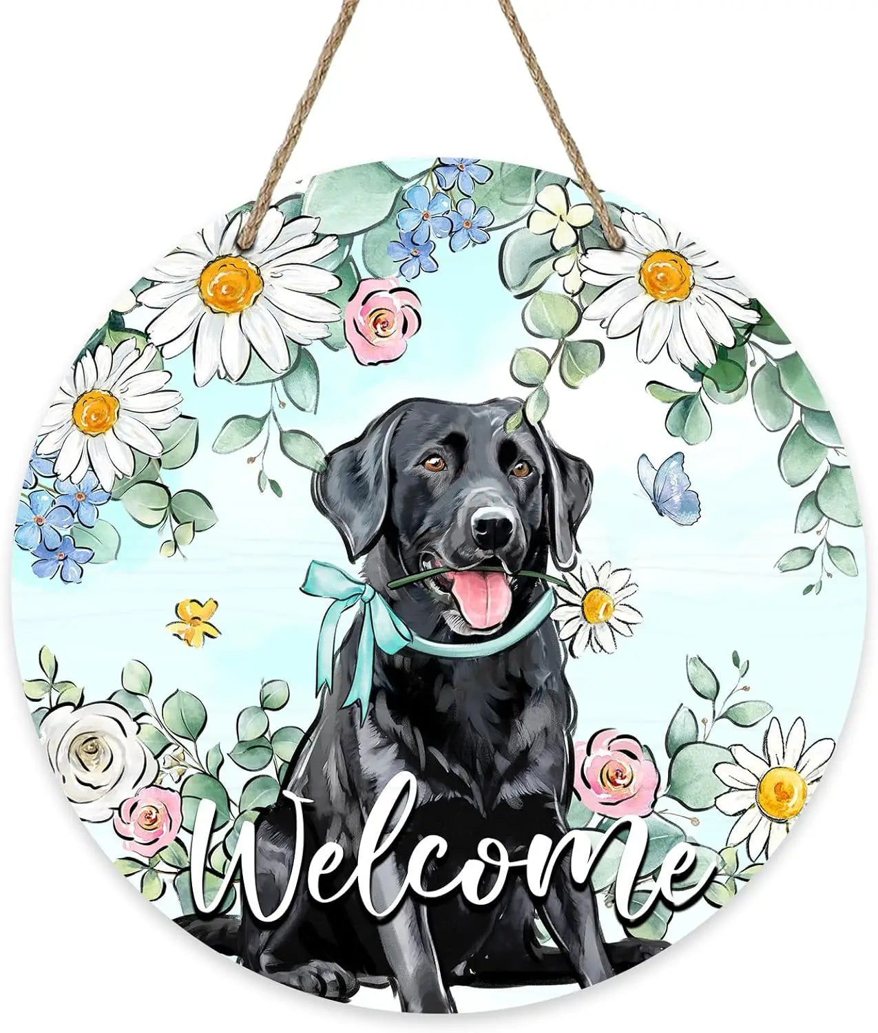 Spring Flowers Hummingbird Round Wooden Sign for Farmhouse Decor