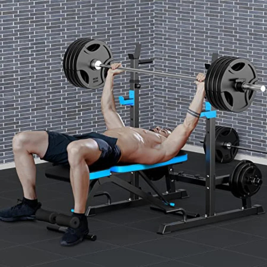 SHXI Adjustable Weight Bench With Squat Rack For Home Gym