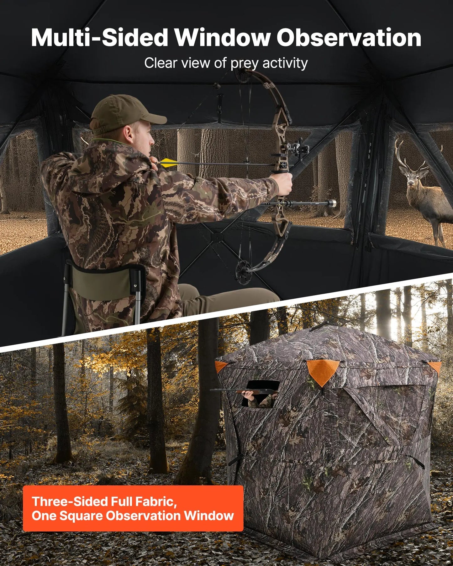 SucceBuy 270 Degree See Through Hunting Blind for Three People