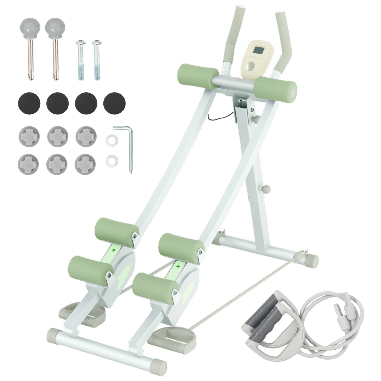 Adjustable Abdominal Curling Exercise Machine Dual Track Foldable Home Gym